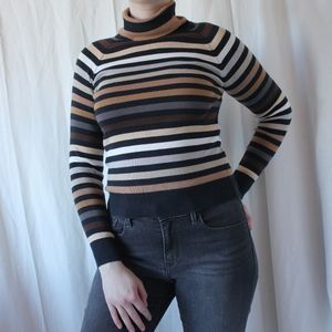 Vintage Multi-colored Striped Turtleneck